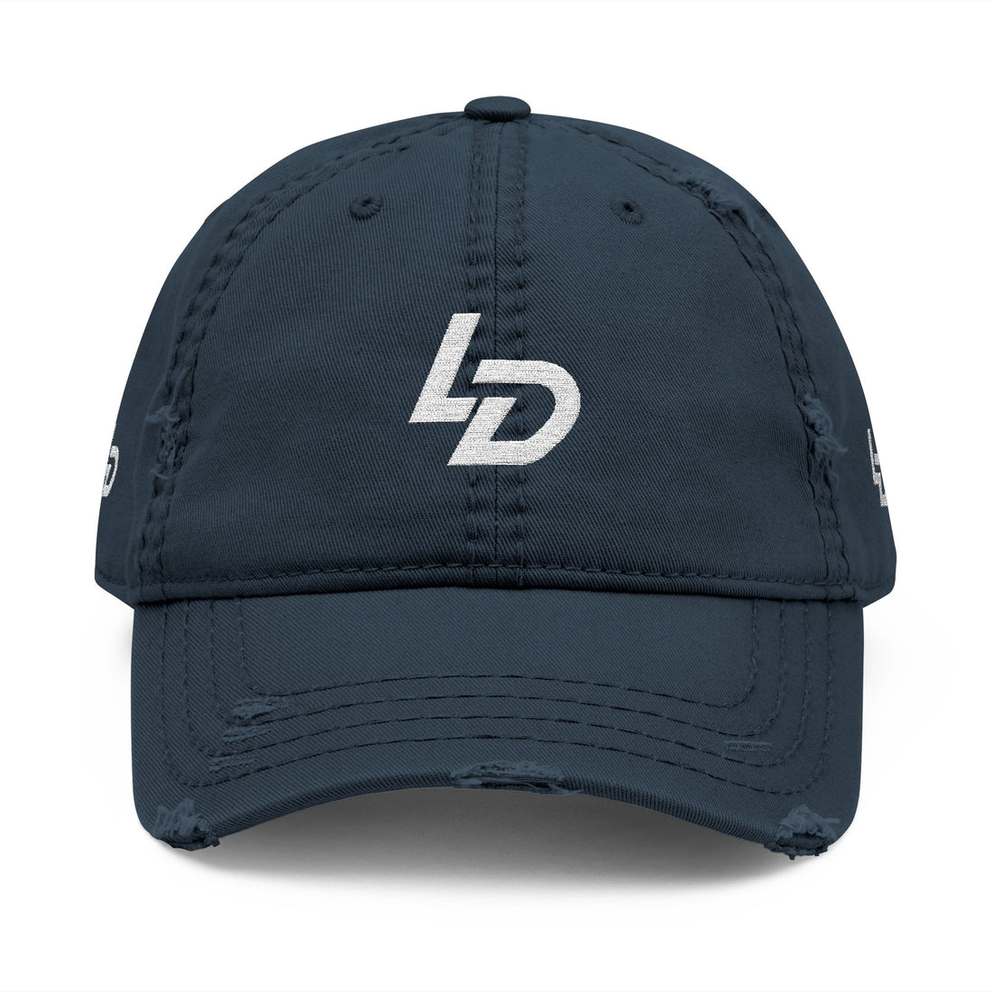 Distressed Embroidered Dad Hat — "LD" Logo &amp; "La Discipline" Back Printify