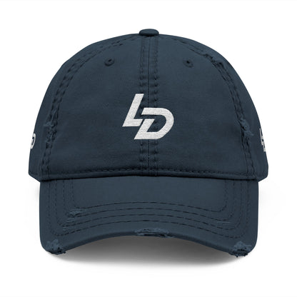 Distressed Embroidered Dad Hat — "LD" Logo &amp; "La Discipline" Back Printify