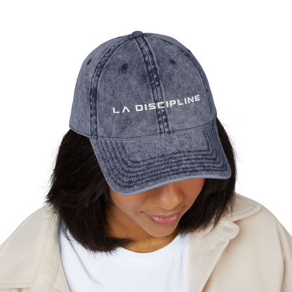 La Discipline Vintage Embroidered Cap — Washed Red Baseball Hat Printify