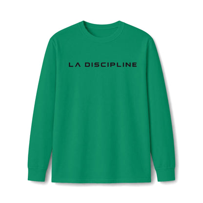 La Discipline Long Sleeve Tee — Minimal Logo Athletic Shirt Printify