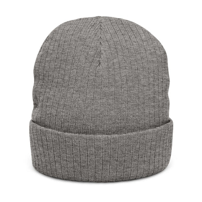 Embroidered LD Ribbed Knit Beanie — Cozy Casual Winter Hat Printify