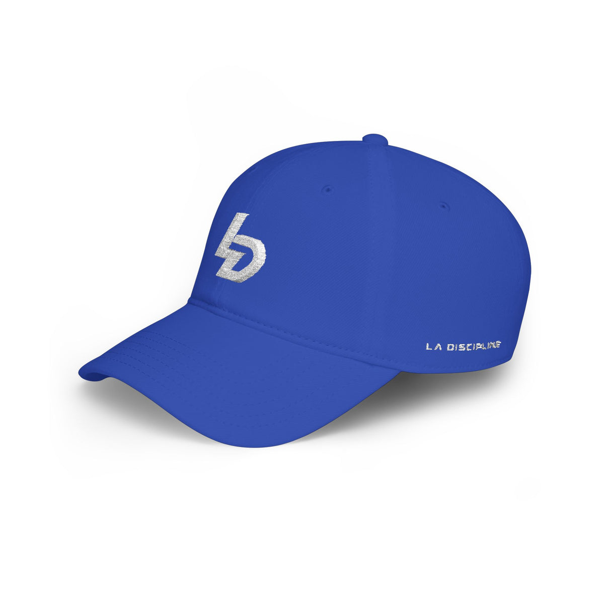 LD Embroidered Low Profile Baseball Cap — Red Minimalist Logo Hat Printify