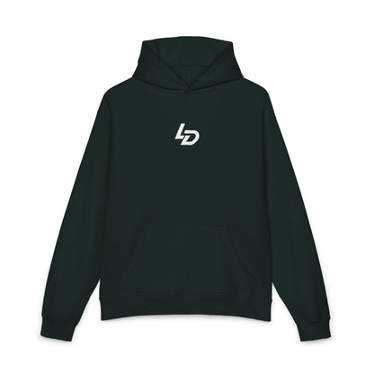 Minimal LD Logo Hoodie — Black Casual Streetwear Hoodie Printify