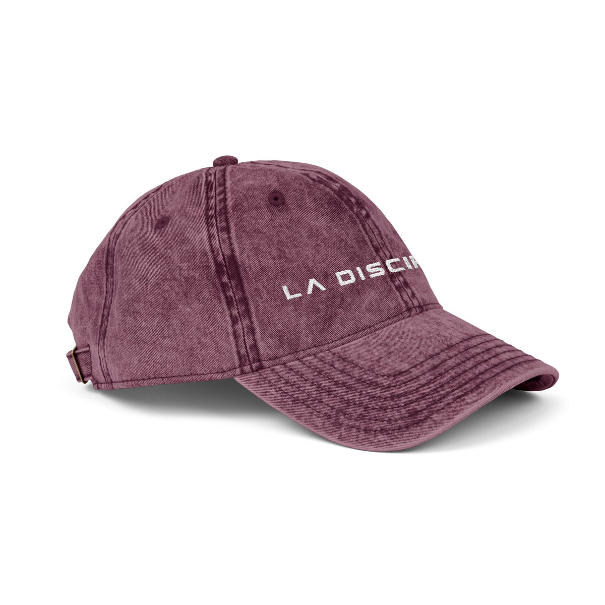 La Discipline Vintage Embroidered Cap — Washed Red Baseball Hat Printify