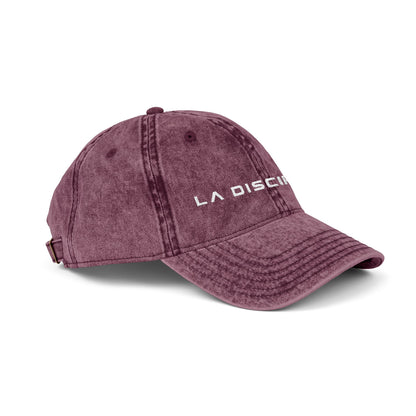 La Discipline Vintage Embroidered Cap — Washed Red Baseball Hat Printify