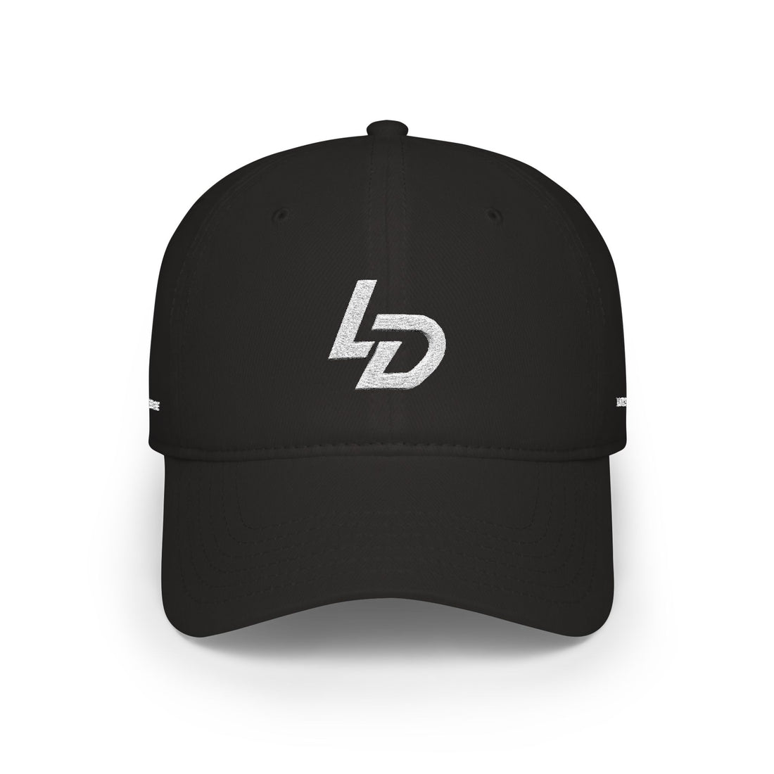 LD Embroidered Low Profile Baseball Cap — Red Minimalist Logo Hat Printify