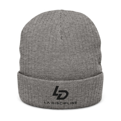 Embroidered Ribbed Beanie – La Discipline Logo Knit Cap Printify