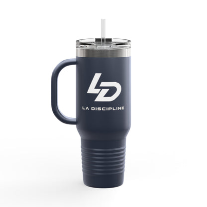 La Discipline 40oz Insulated Travel Mug — Large Stainless Steel Tumbler with Handle &amp; Straw Printify