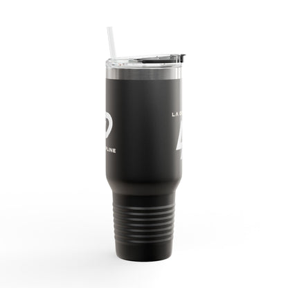 La Discipline 40oz Insulated Travel Mug — Large Stainless Steel Tumbler with Handle &amp; Straw Printify