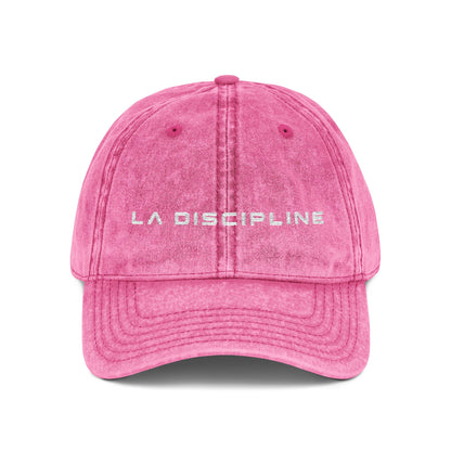 La Discipline Vintage Embroidered Cap — Washed Red Baseball Hat Printify