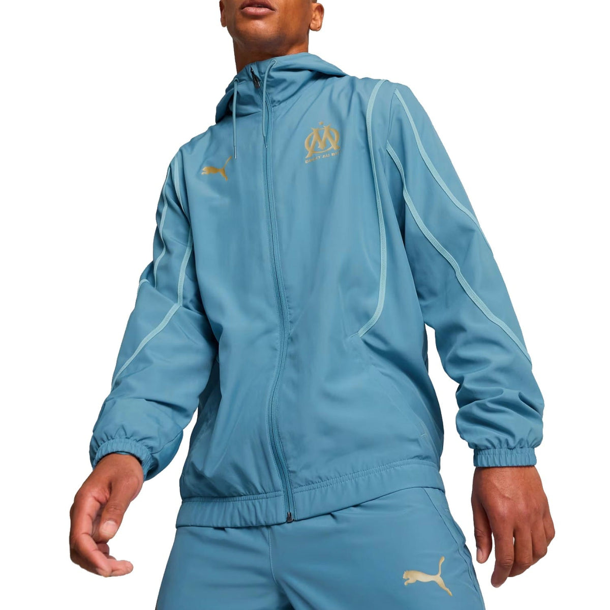 Olympique Marseille woven pre-game presentation tracksuit 2024/25 - Puma Soccer Tracksuits